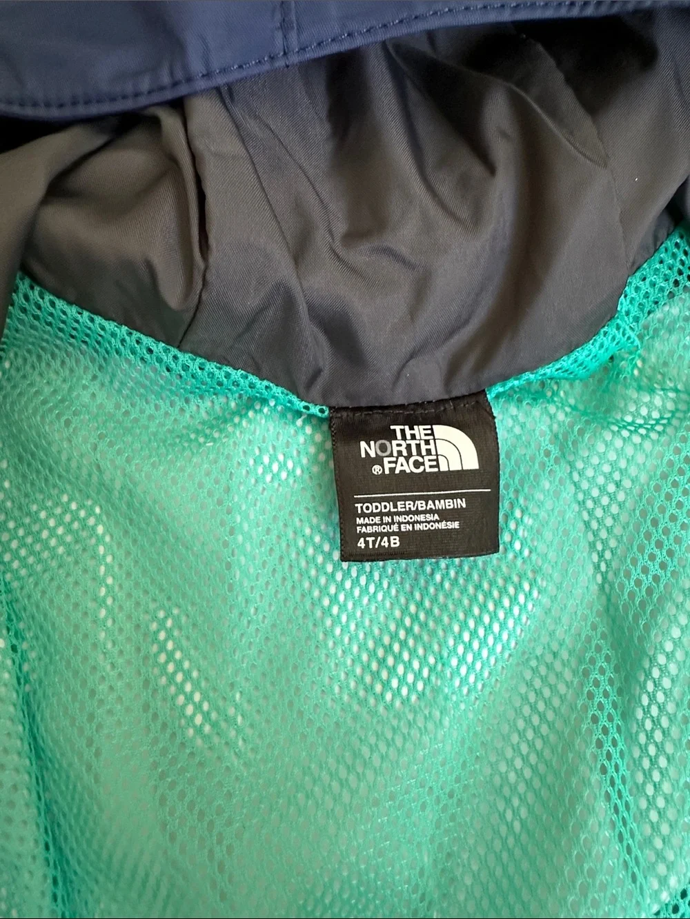 The North Face Kids Navy Raincoat with Teal Lining